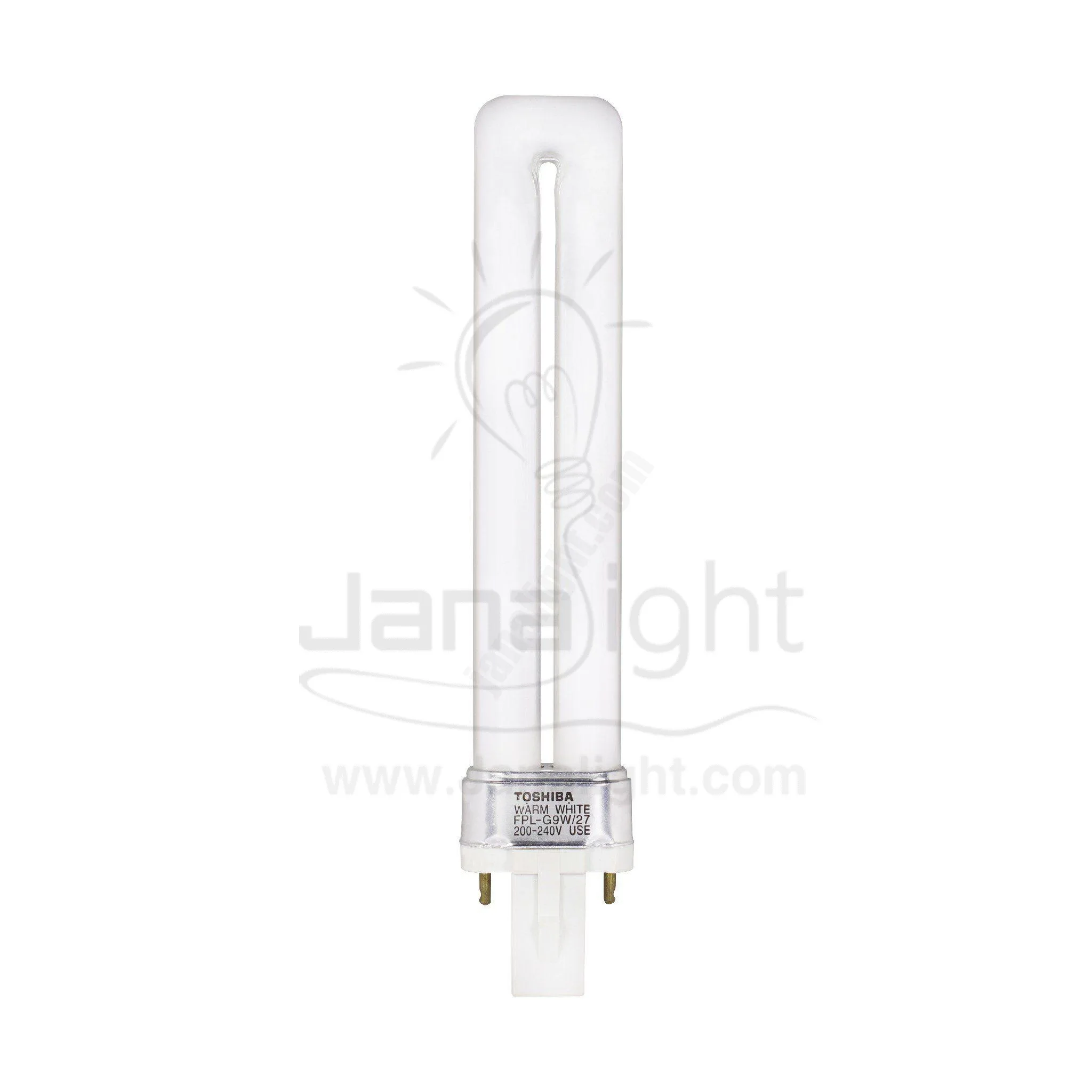 لمبة موفرة 9 وات اصابع 2 بنز مستطيلة وورم توشيبا Fluorescent Lamp 9 W 2 Pin White